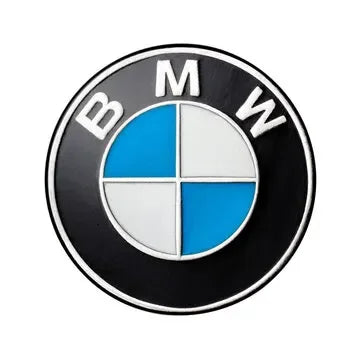 BMW logo emblem with black, white, and blue colors.