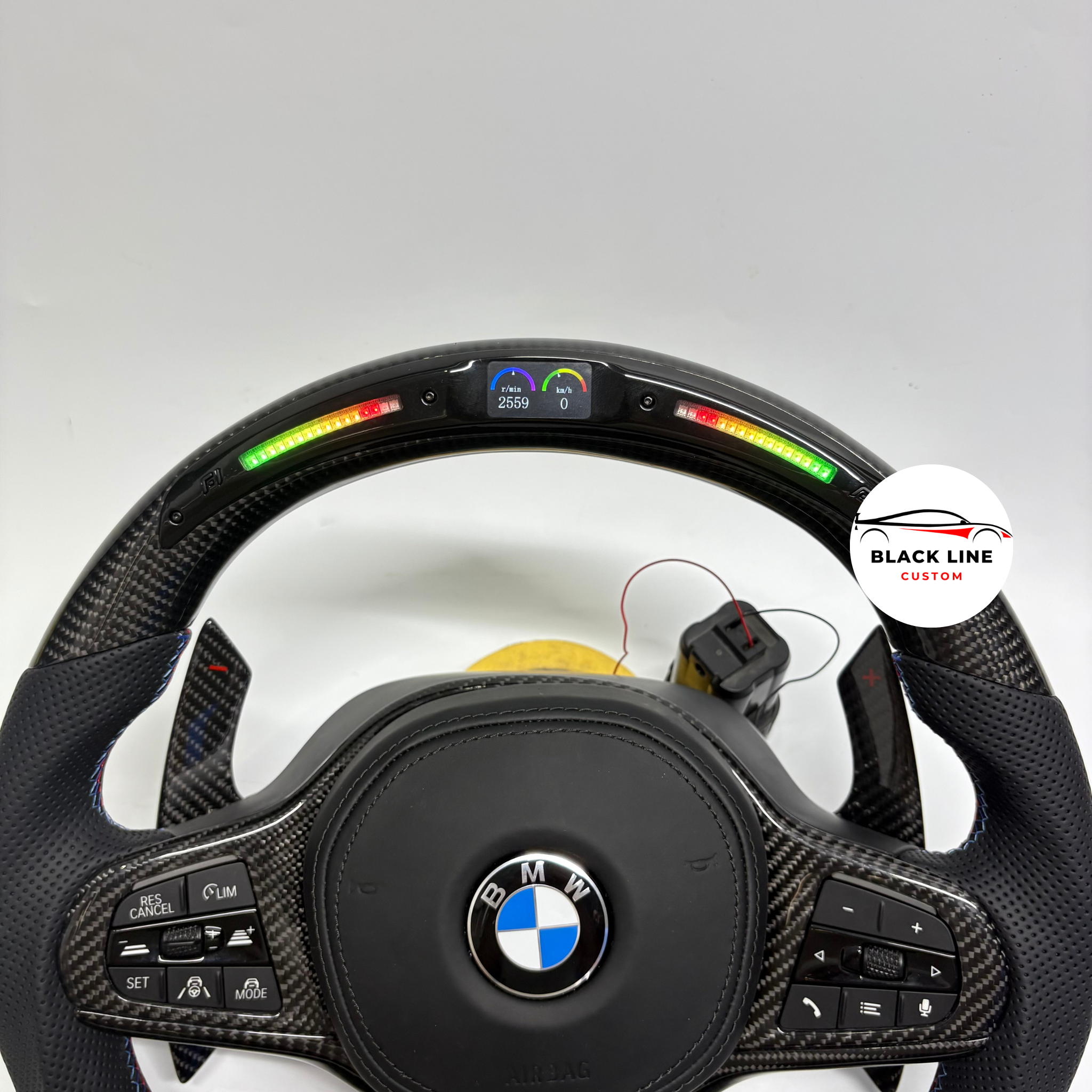 Volante BMW M – Carbono Negro & Alcántara con Display LED Racing