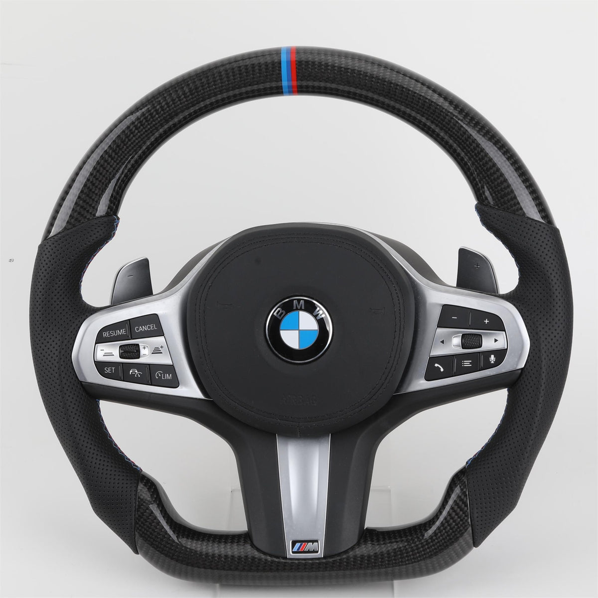 Volante BMW M Carbono Brillante | Cuero Perforado y Levas