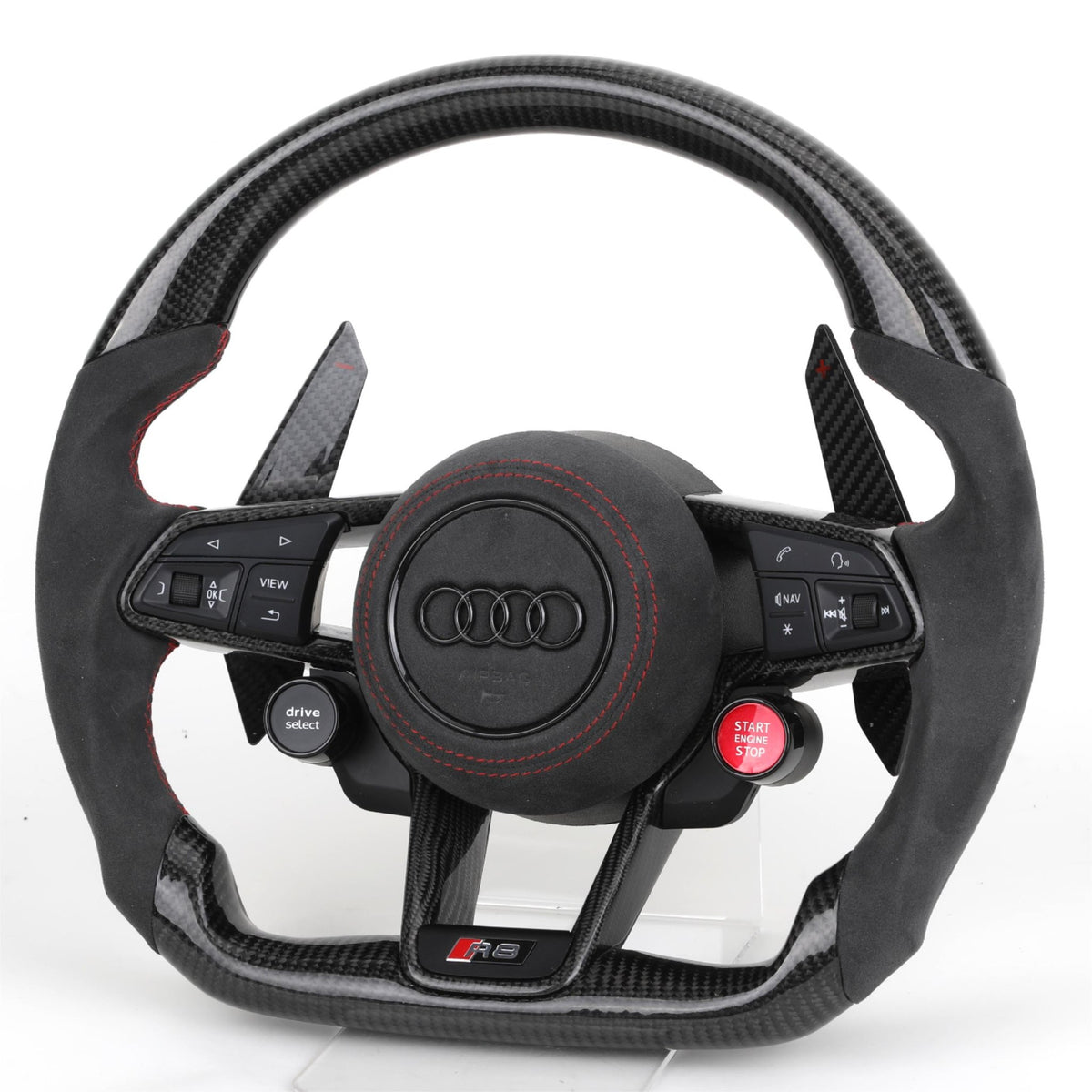Volante Audi R8 Carbono + Alcantara | Costura Roja + Levas Deportivas