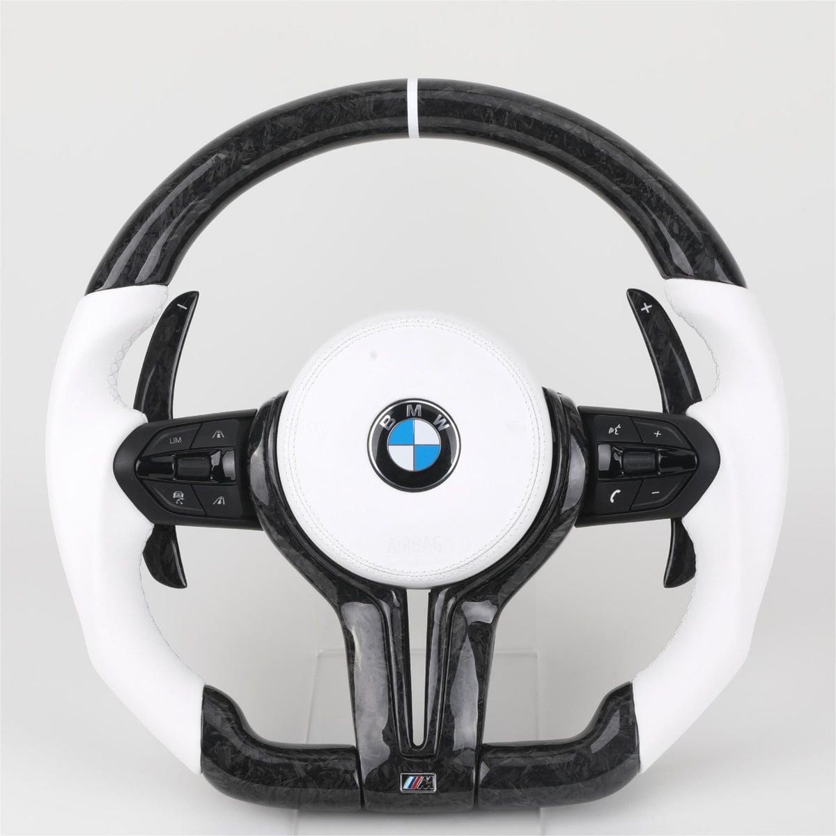 Volante BMW M Performance Blanco | Piel, Carbono y Levas Deportivas