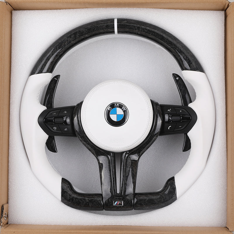 Volante BMW M Performance Blanco | Piel, Carbono y Levas Deportivas