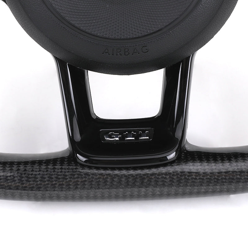 Volante Deportivo Volkswagen Golf R en Fibra de Carbono y Cuero Perforado con Levas DSG
