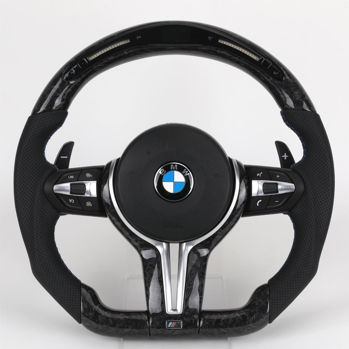 Volante BMW M Performance en Fibra de Carbono y Alcantara con Race Display, Levas y M1/M2