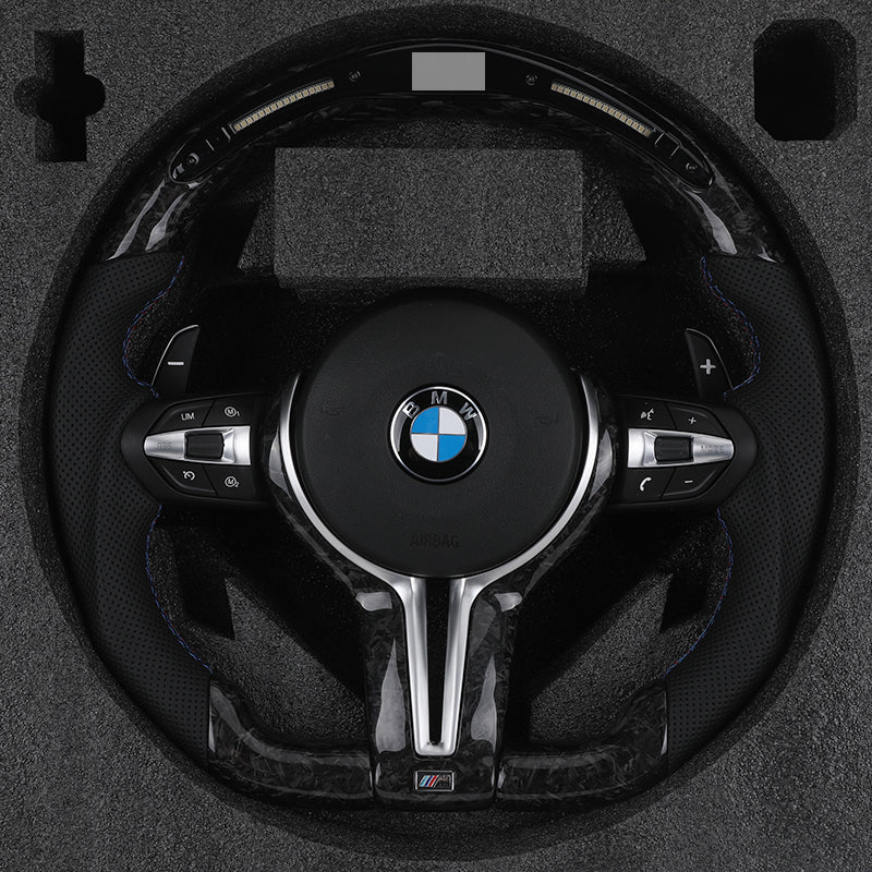 Volante BMW M Performance en Fibra de Carbono y Alcantara con Race Display, Levas y M1/M2