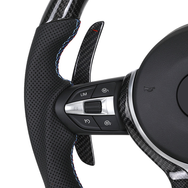 Volante BMW M Performance en Fibra de Carbono y Alcantara con Race Display, Levas y Botones M1/M2