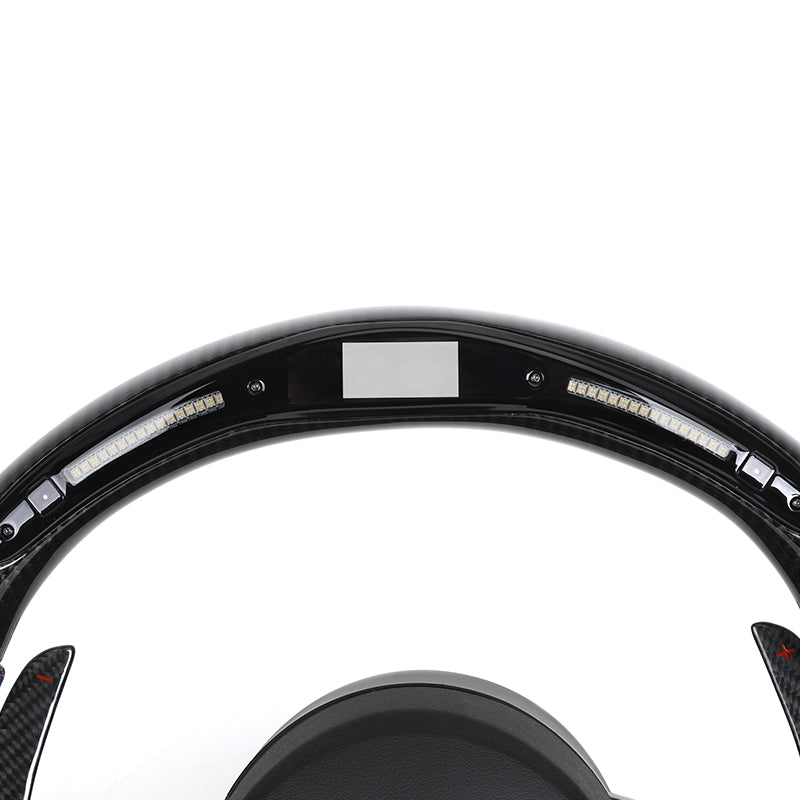 Volante BMW M Performance en Fibra de Carbono y Alcantara con Race Display, Levas y Botones M1/M2