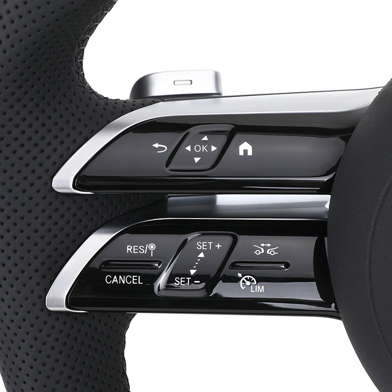 Volante Mercedes-AMG de Fibra de Carbono y Cuero Perforado con Airbag Incluido
