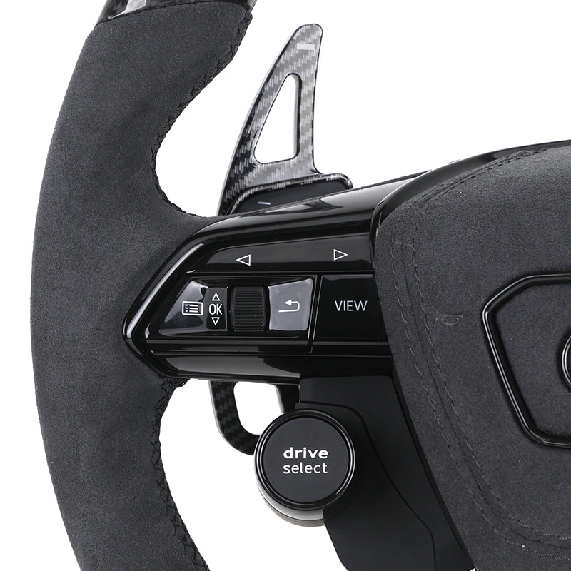 Volante Deportivo Audi de Carbono y Alcántara con LED, Levas, Drive Select, Start Engine Stop y Airbag Incluido
