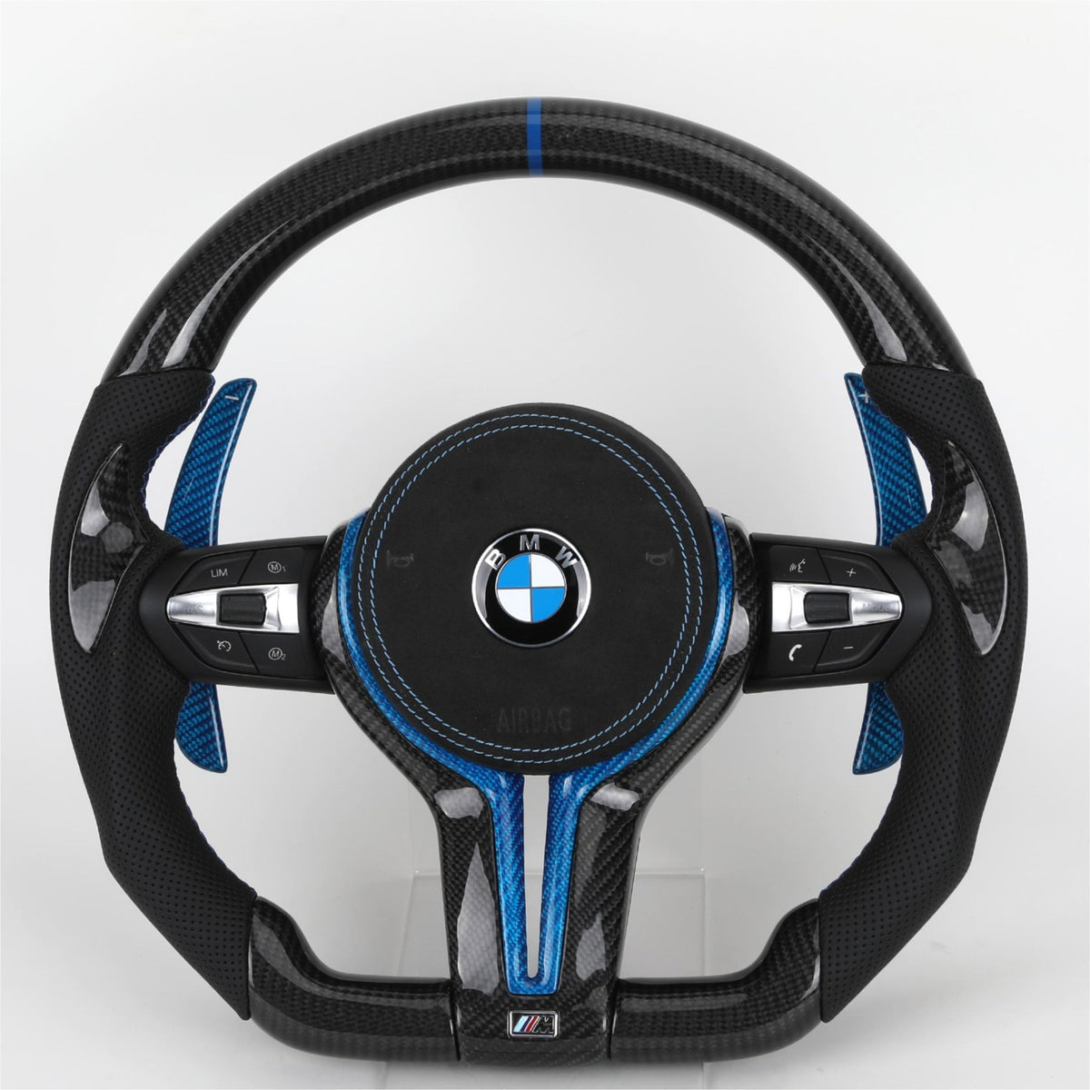 Volante BMW M Performance | Carbono Brillo, Carbono Azul y Levas