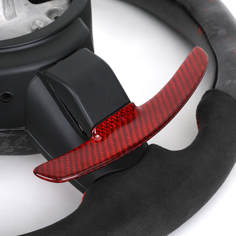 Volante BMW M Deportivo en Carbono Forjado Rojo y Alcantara | Pantalla LED, Botones M1/M2, Levas y Airbag