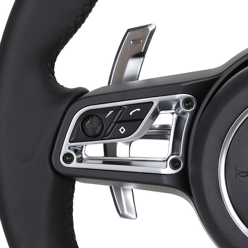 Volante Deportivo Porsche de Cuero Negro con Mandos Multifunción, Levas de Cambio y Airbag Incluido