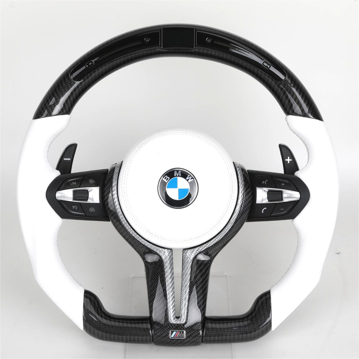 Volante BMW M Performance Carbono y Cuero Blanco | Diseño Deportivo