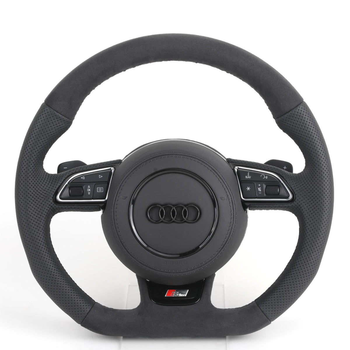 Volante Audi S line Alcántara | Cuero Perforado, Multifunción y Levas