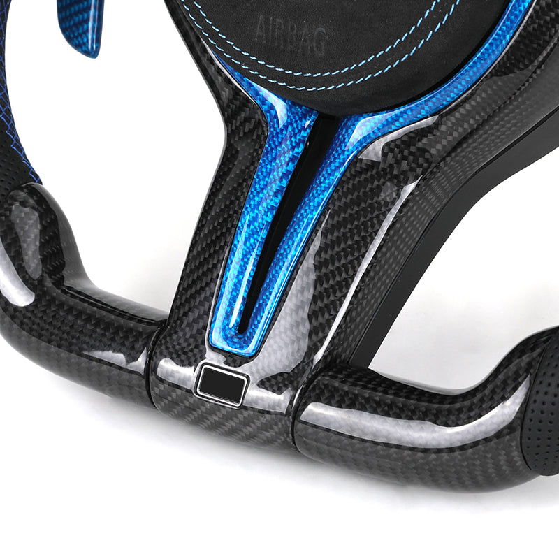 Volante BMW M Performance | Carbono Brillo, Carbono Azul y Levas