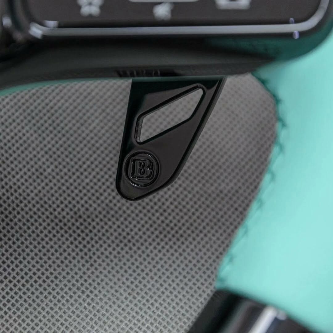 Volante Mercedes-Benz BRABUS Personalizado en Cuero Turquesa y Negro Brillante con Airbag Incluido
