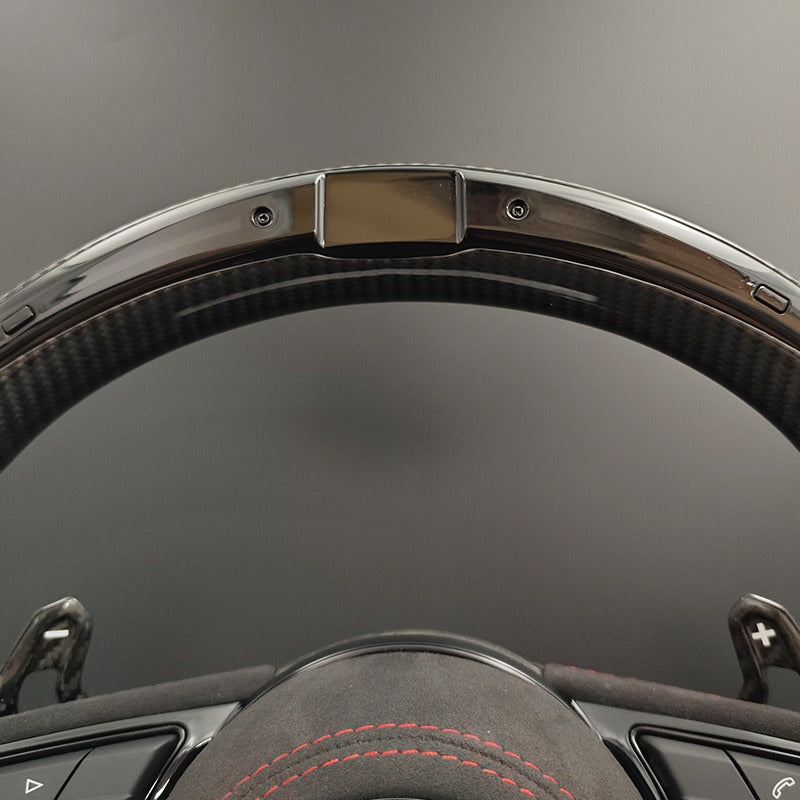 Volante Audi RS en Fibra de Carbono y Alcantara con Levas, Multifunción y Display LED