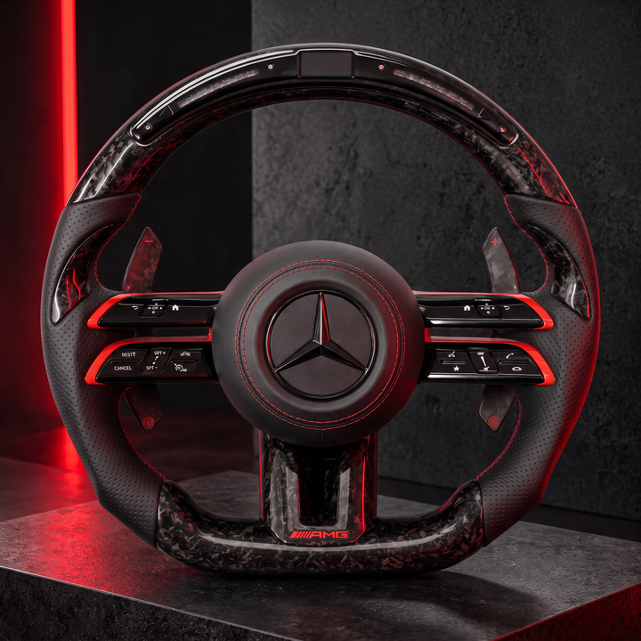 Volante Audi R8 Carbono + Alcantara | Costura Roja + Levas Deportivas