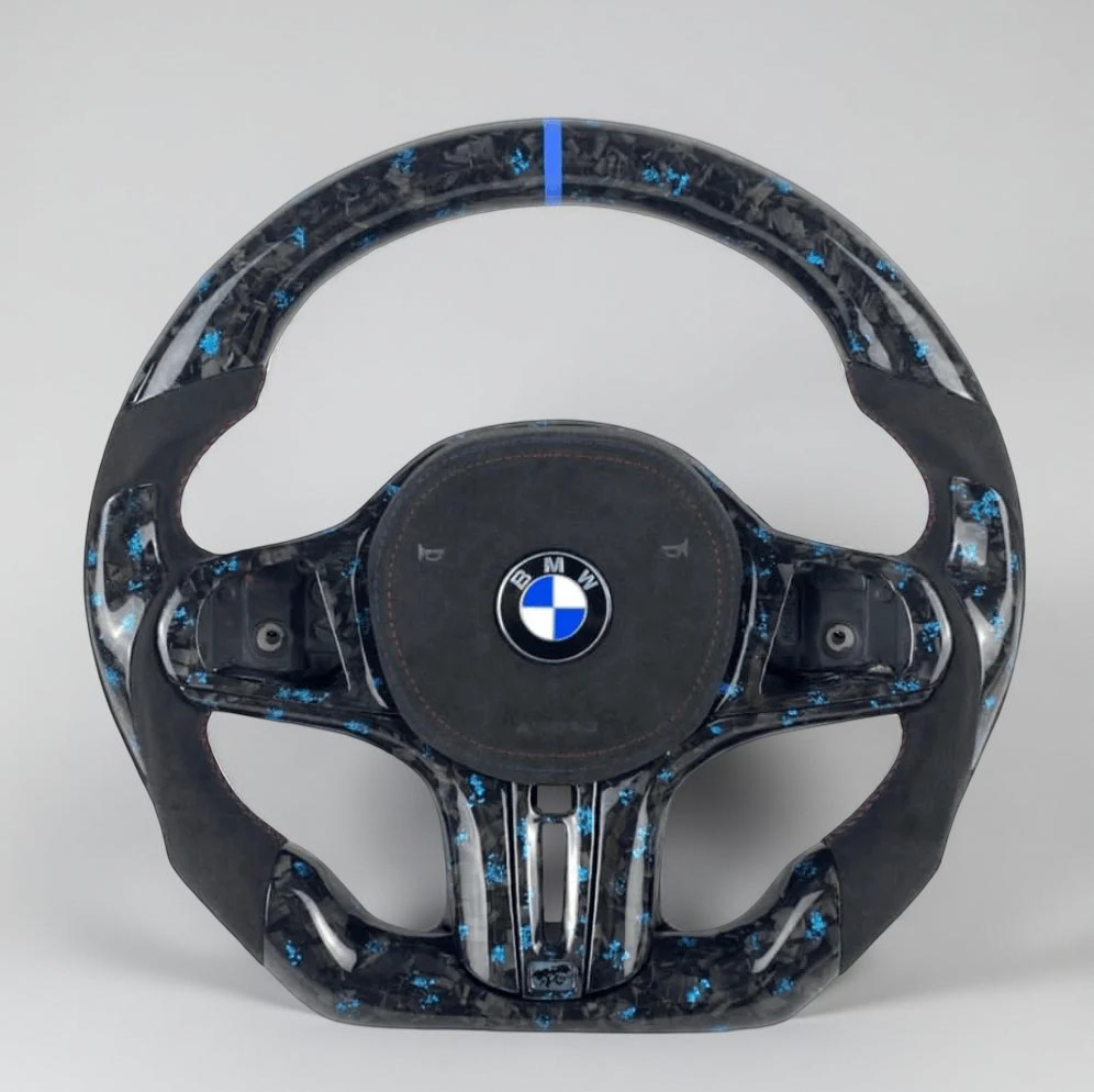 Volante BMW M – Carbono Forjado Azul Costuras Azul