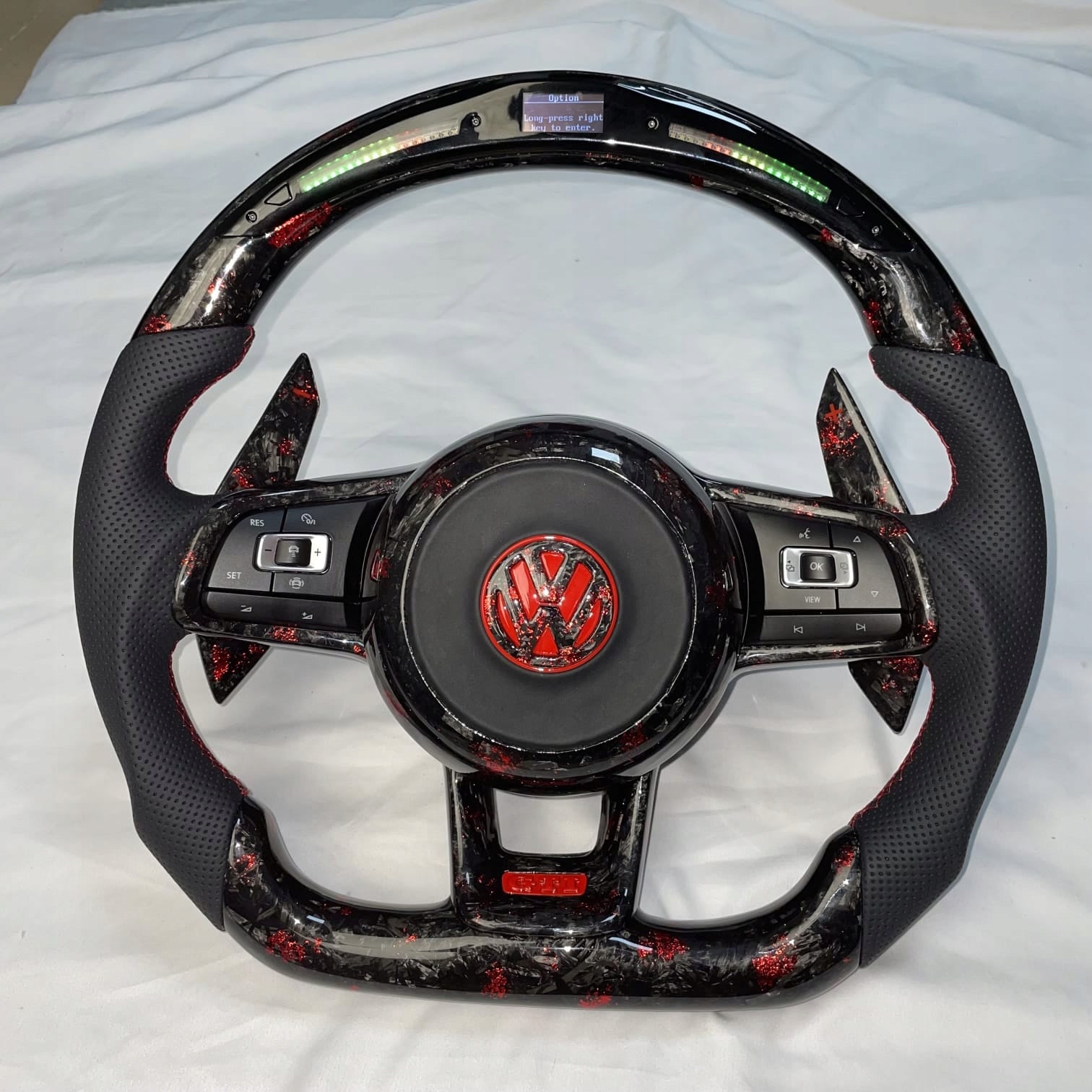 Volante Volkswagen R – Carbono Forjado Rojo Display LED