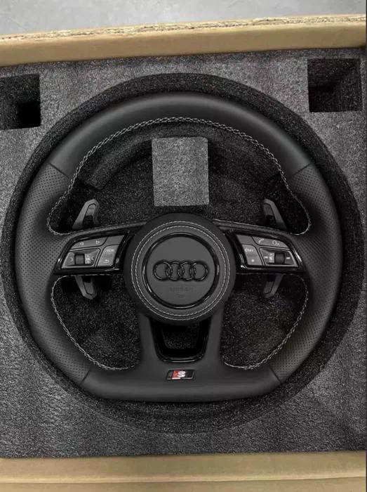 Volante Audi S/RS Deportivo en Cuero Negro Perforado con Levas y Multifunción