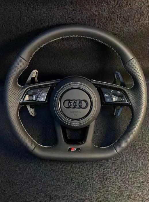 Volante Audi S/RS Deportivo en Cuero Negro Perforado con Levas y Multifunción