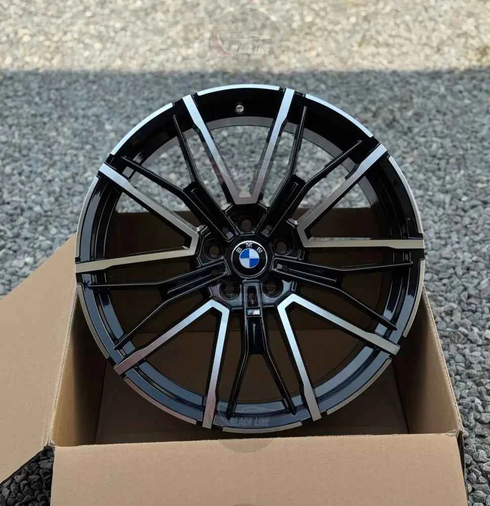Llantas Deportivas Estilo BMW de Cinco Radios Dobles – Negro y Plata