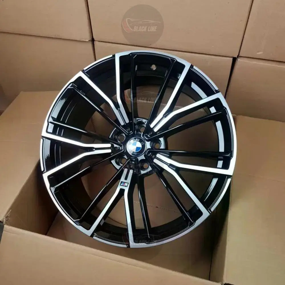 Llantas Deportivas Estilo BMW de Cinco Radios Dobles – Negro y Plata