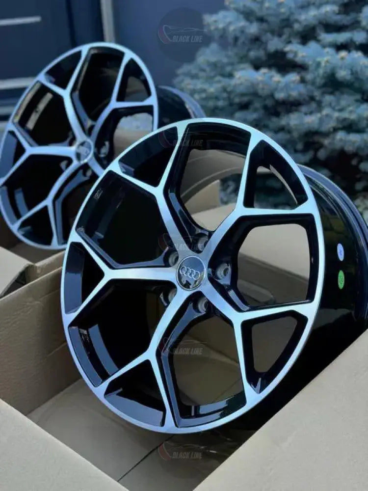 Llantas Deportivas Estilo BMW de Cinco Radios Dobles – Negro y Plata