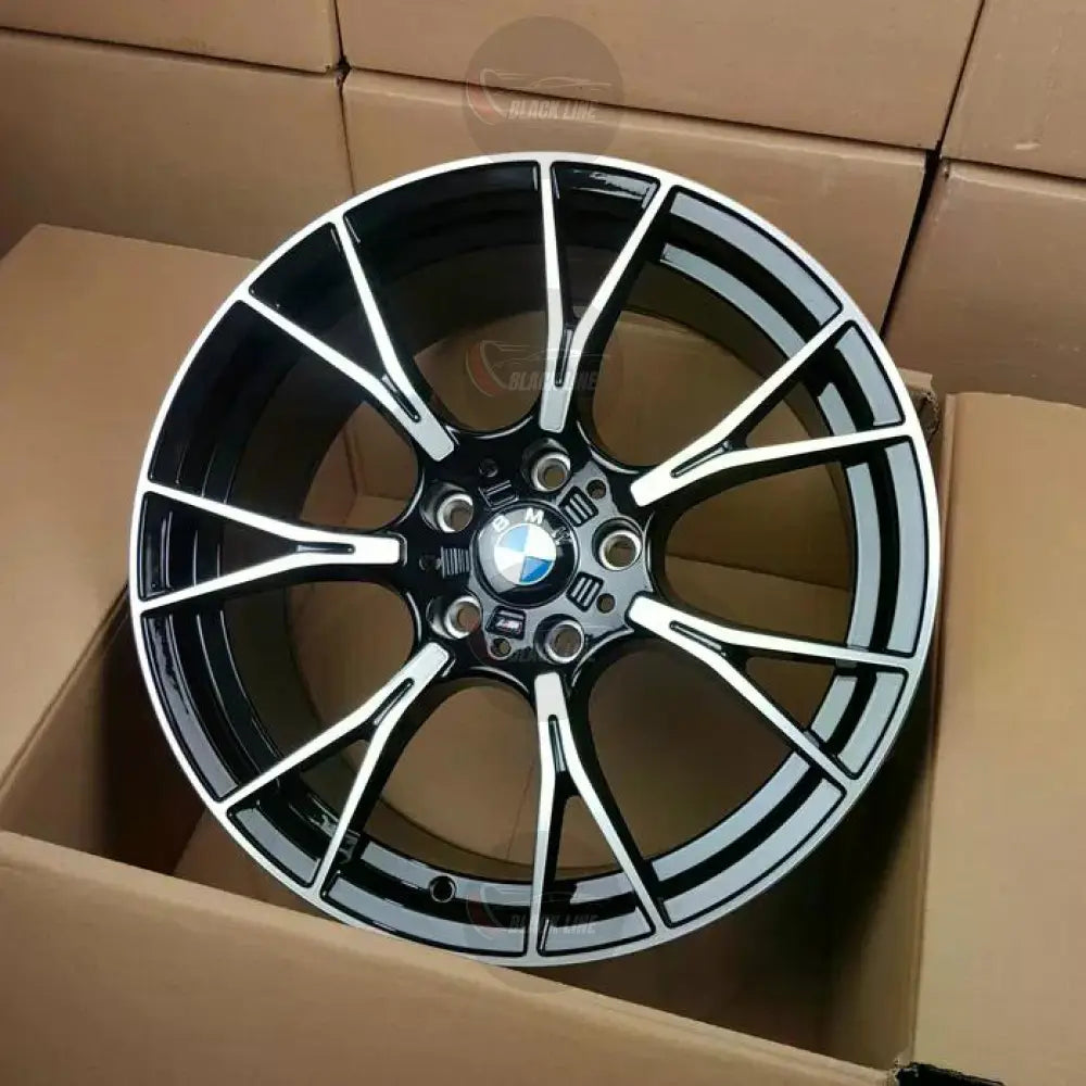 Llantas Deportivas Estilo BMW de Cinco Radios Dobles – Negro y Plata