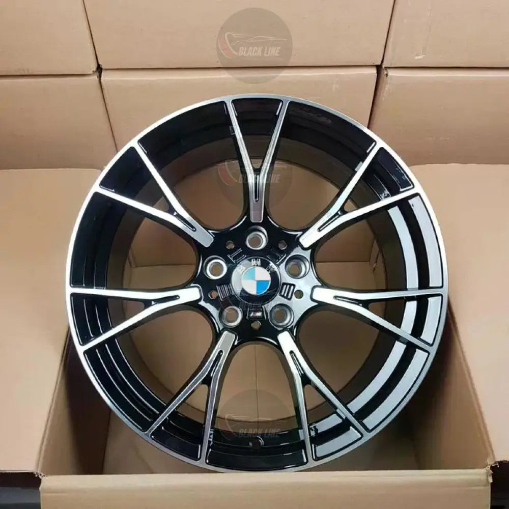 Llantas Deportivas Estilo BMW de Cinco Radios Dobles – Negro y Plata