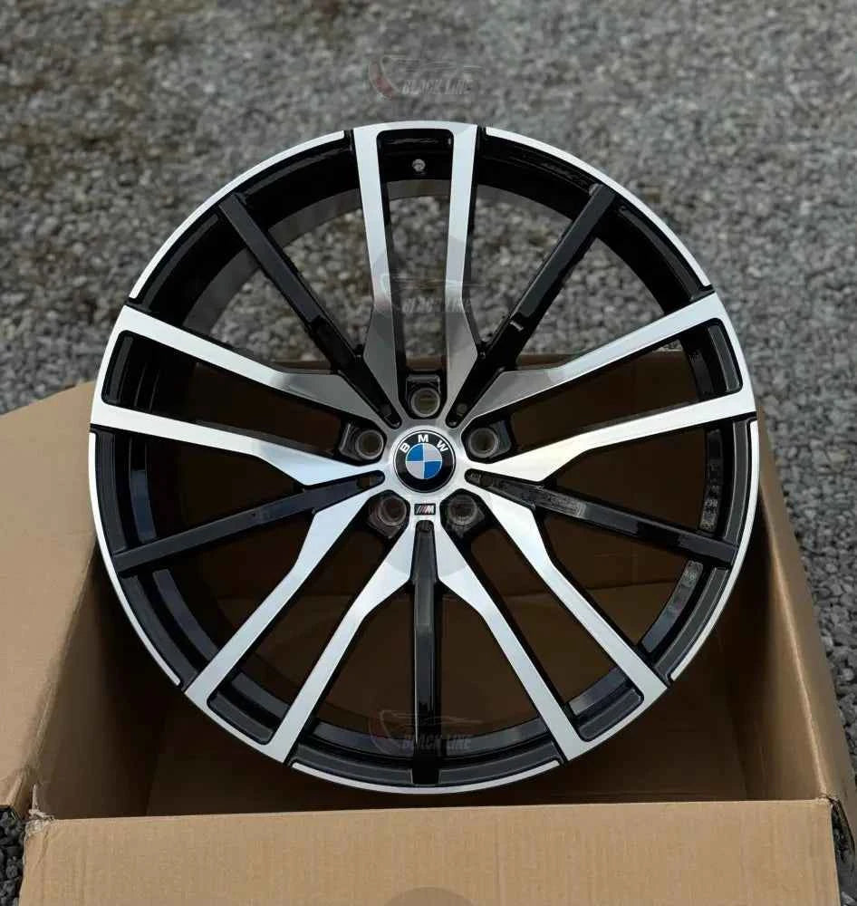 Llantas Deportivas Estilo BMW de Cinco Radios Dobles – Negro y Plata