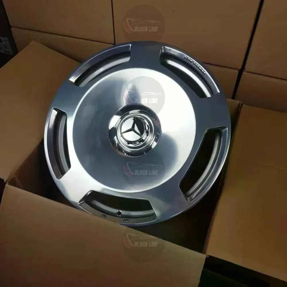 Llantas Deportivas Estilo Mercedes con Diseño de Disco Con Aberturas – Negro y Plata