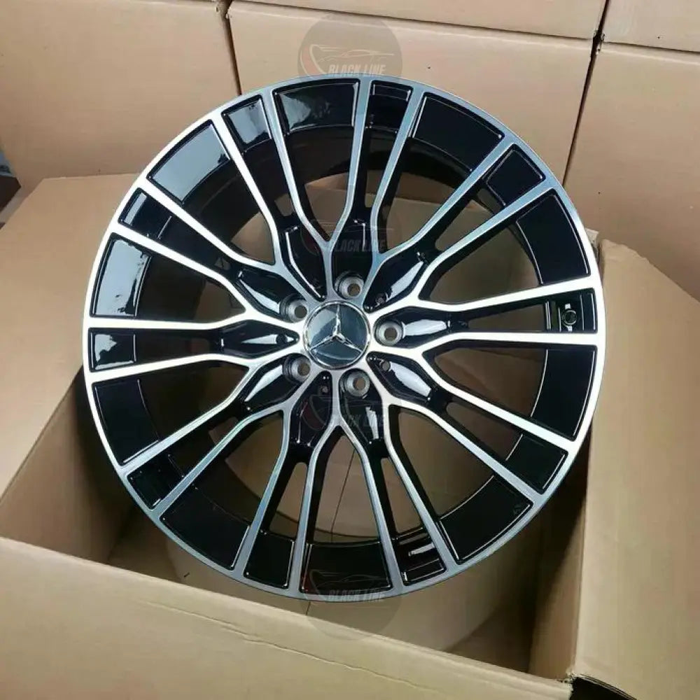 Llantas Deportivas Estilo Mercedes de Cinco Radios Dobles – Negro y Plata