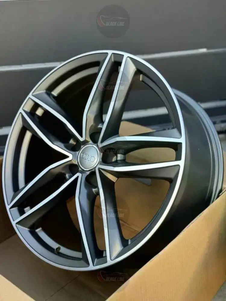 Llantas Deportivas Estilo Mercedes de Cinco Radios Dobles – Negro y Plata
