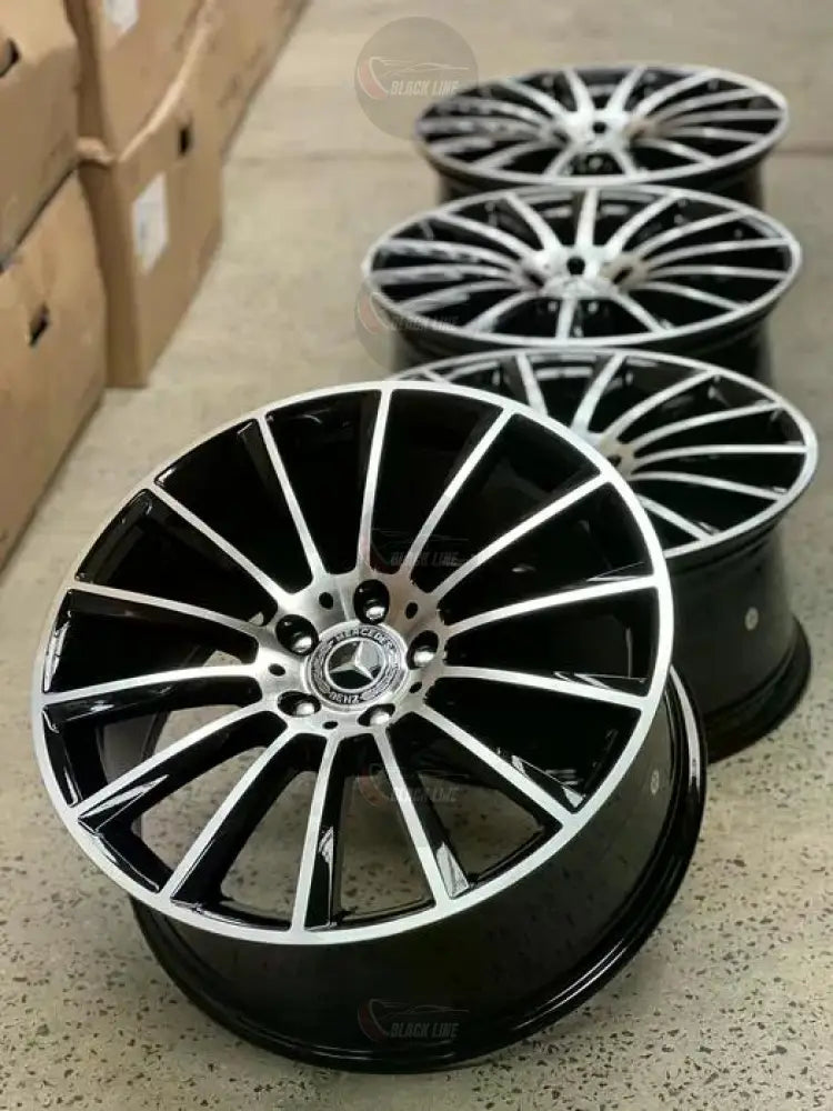 Llantas Deportivas Estilo Mercedes Multirradio Fino – Negro y Plata