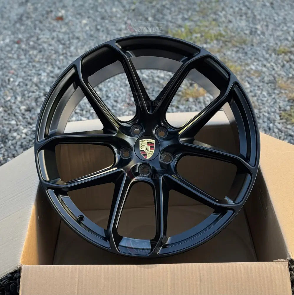 Llantas Deportivas Estilo Porsche de Cinco Radios Dobles – Negro