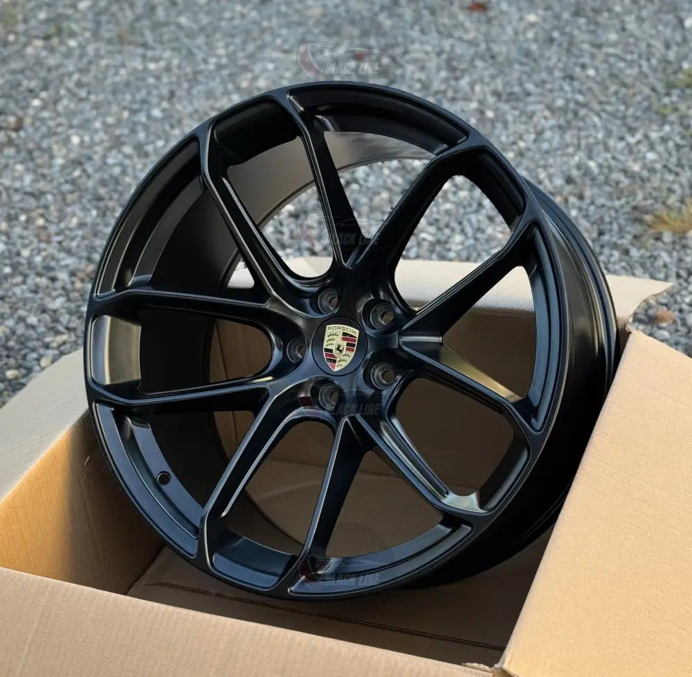 Llantas Deportivas Estilo Porsche de Cinco Radios Dobles – Negro