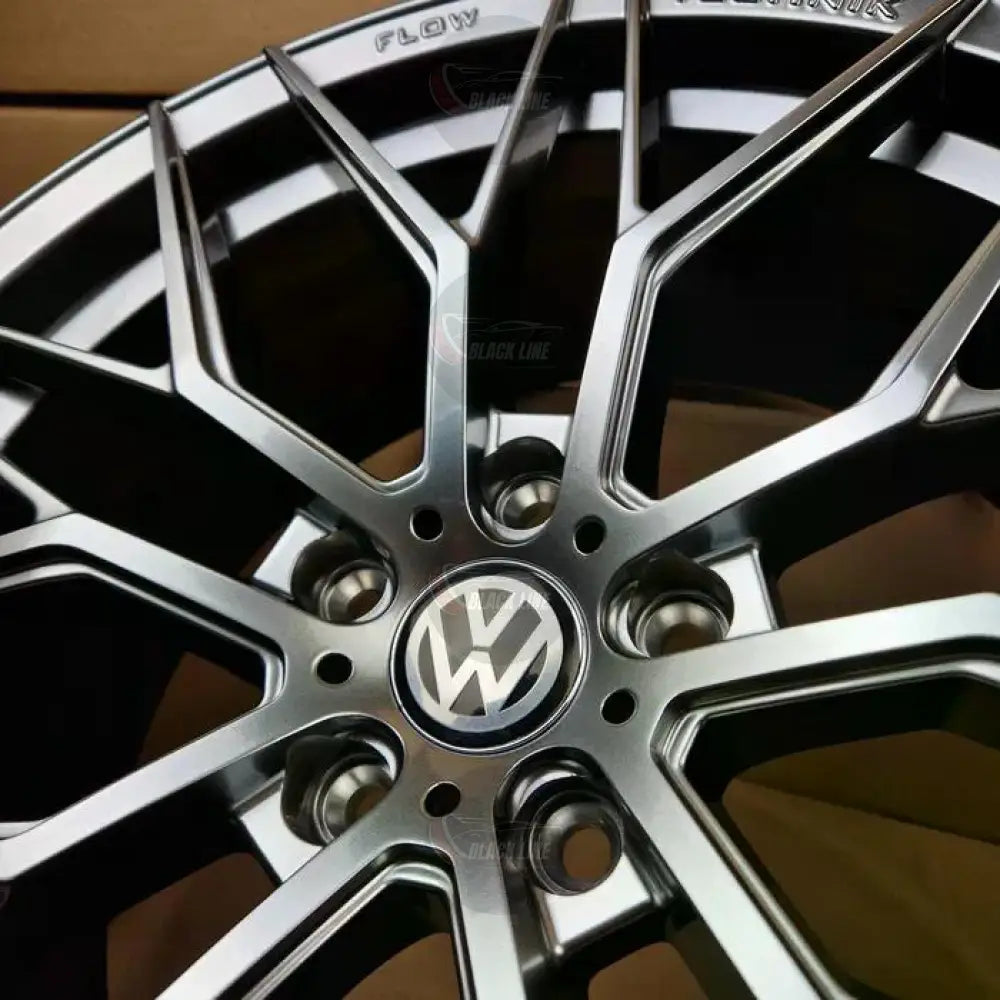 Llantas Deportivas Estilo Volkswagen con Radios En Y – Negro y Plata