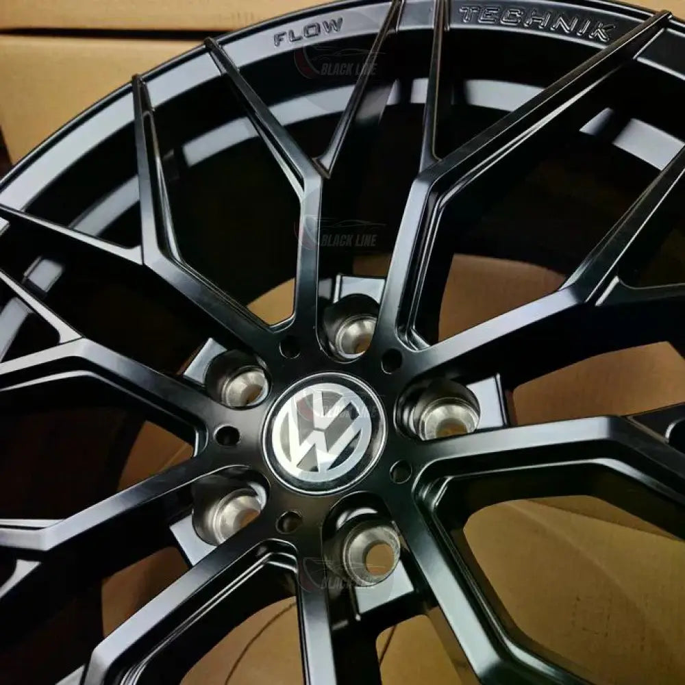 Llantas Deportivas Estilo Volkswagen con Radios En Y – Negro y Plata