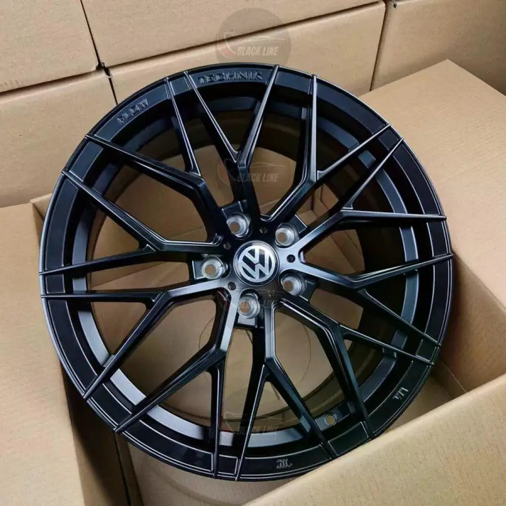 Llantas Deportivas Estilo Volkswagen con Radios En Y – Negro y Plata