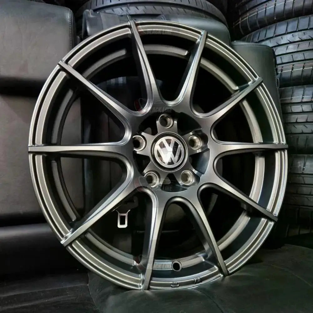 Llantas Deportivas Estilo Volkswagen de Cinco Radios Dobles – Gris Grafito