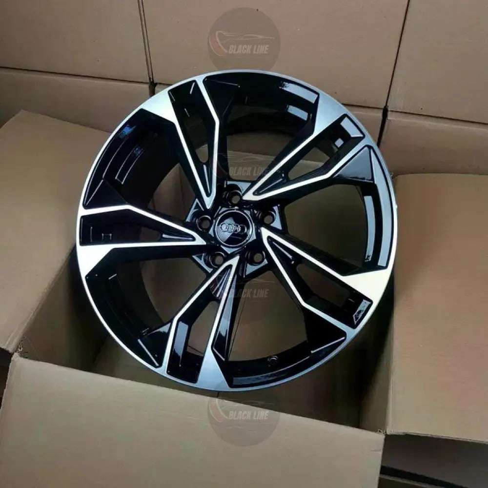 Llantas Deportivas Estilo Volkswagen de Cinco Radios Turbina – Negro y Plata
