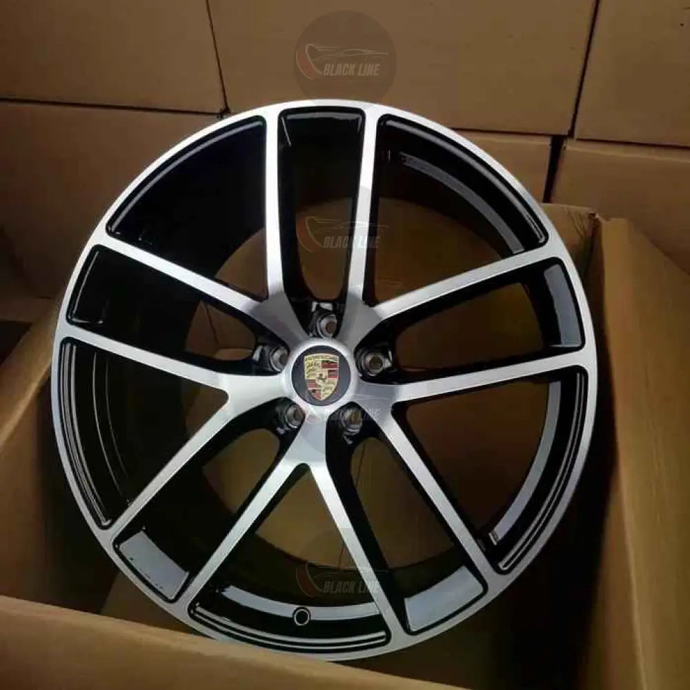 Llantas Flow Forming Estilo Porsche de Doble Radio – Negro Brillo y Plata