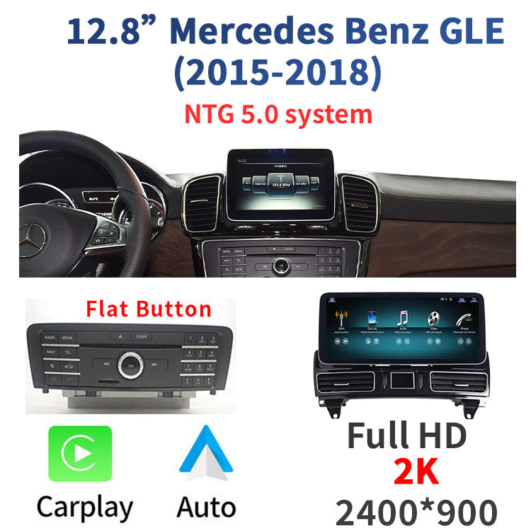 Ecrã Linux para Mercedes-Benz GLE NTG 5.0 (2015–2018) – 8″ / 12,3″