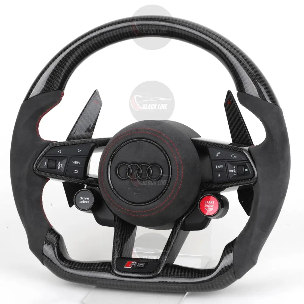 Volante Audi R8 Carbono + Alcantara | Costura Roja + Levas Deportivas
