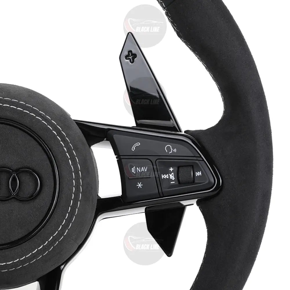 Volante Audi RS en Alcantara Negro con Costuras Blancas Levas y Multifunción