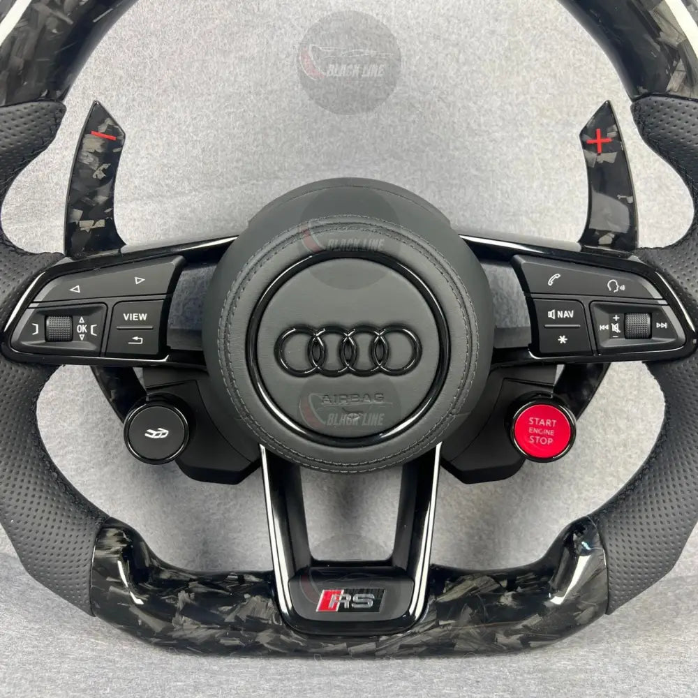 Volante Audi RS Performance en Fibra de Carbono y Cuero Perforado con Levas Multifunción y Start/Stop
