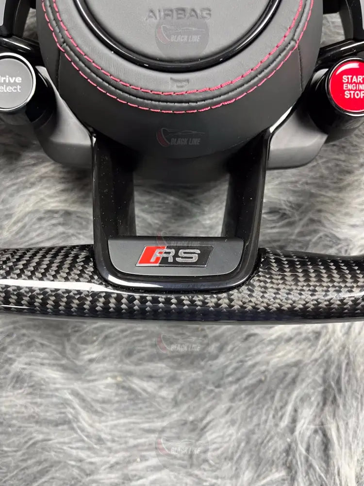 Volante Audi RS Performance en Fibra de Carbono con Pantalla Alcantara Negra Levas y Multifunción