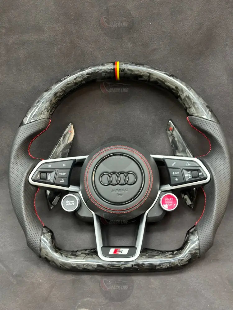 Volante Audi S Performance en Fibra de Carbono Cuero Perforado Levas y Multifunción